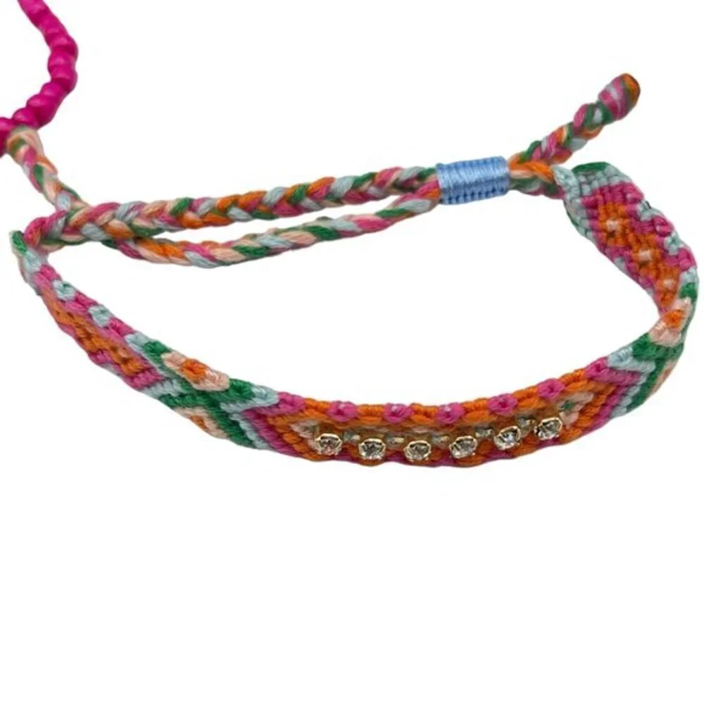 Minicci Boho Gold Tone Nylon Thread Beaded Chain Bracelets